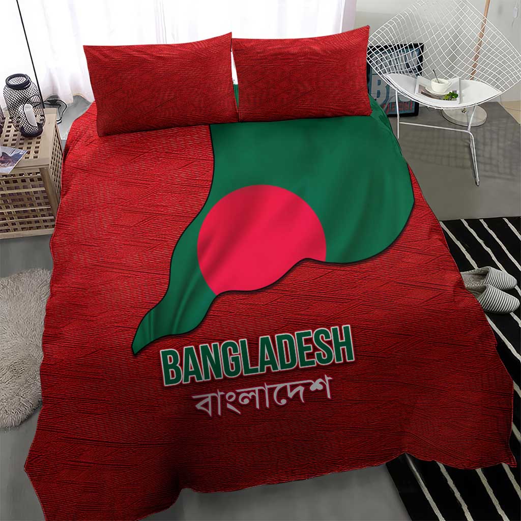 Bangladesh Bedding Set with National Flag Design and Bengali Script