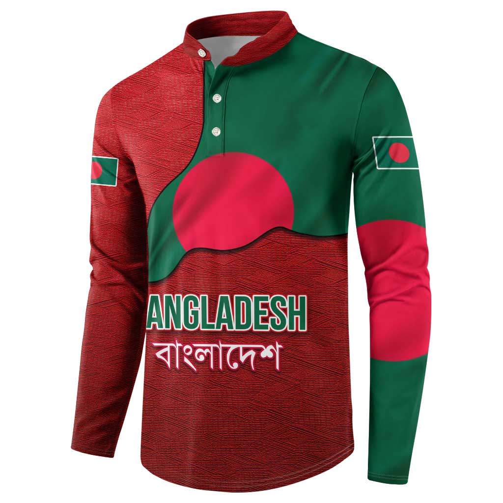 Bangladesh Button Sweatshirt with National Flag Design and Bengali Script