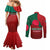 Bangladesh Couples Matching Mermaid Dress and Long Sleeve Button Shirt with National Flag Design and Bengali Script
