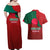 Bangladesh Couples Matching Off Shoulder Maxi Dress and Hawaiian Shirt with National Flag Design and Bengali Script