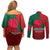 Bangladesh Couples Matching Off Shoulder Short Dress and Long Sleeve Button Shirt with National Flag Design and Bengali Script