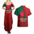Bangladesh Couples Matching Summer Maxi Dress and Hawaiian Shirt with National Flag Design and Bengali Script