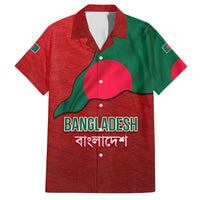 Bangladesh Family Matching Long Sleeve Bodycon Dress and Hawaiian Shirt with National Flag Design and Bengali Script
