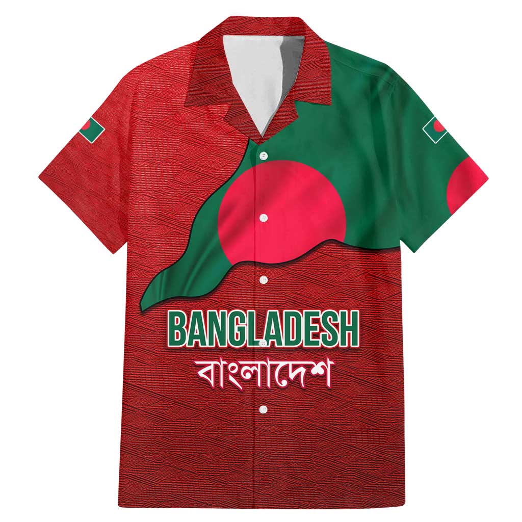 Bangladesh Family Matching Mermaid Dress and Hawaiian Shirt with National Flag Design and Bengali Script