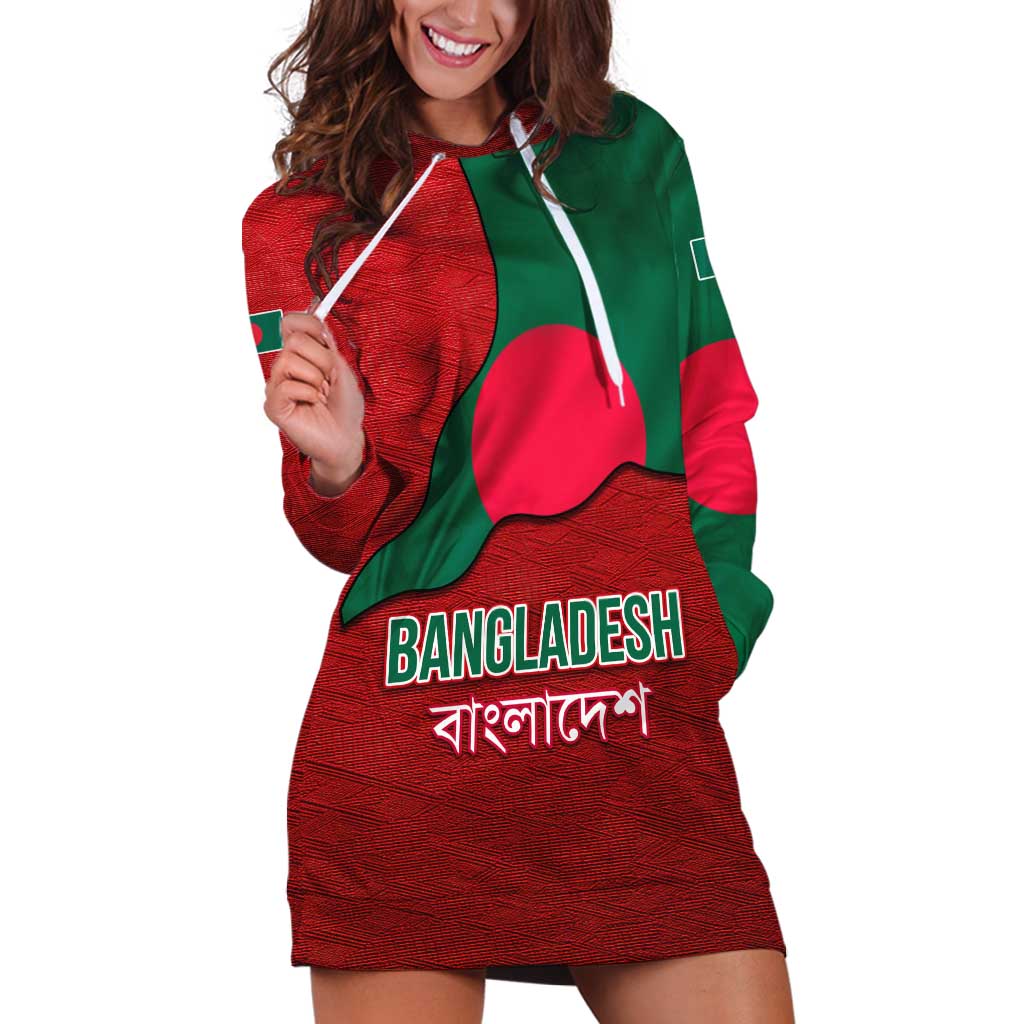 Bangladesh Hoodie Dress with National Flag Design and Bengali Script