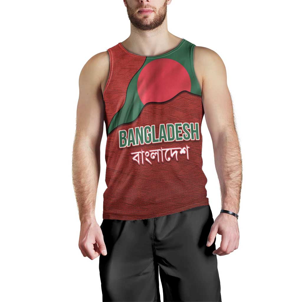 Bangladesh Men Tank Top with National Flag Design and Bengali Script