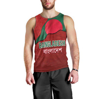 Bangladesh Men Tank Top with National Flag Design and Bengali Script