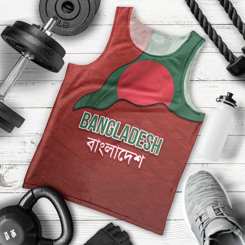 Bangladesh Men Tank Top with National Flag Design and Bengali Script