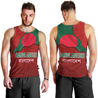Bangladesh Men Tank Top with National Flag Design and Bengali Script