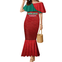 Bangladesh Mermaid Dress with National Flag Design and Bengali Script
