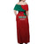 Bangladesh Off Shoulder Maxi Dress with National Flag Design and Bengali Script