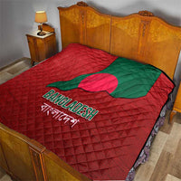 Bangladesh Quilt with National Flag Design and Bengali Script