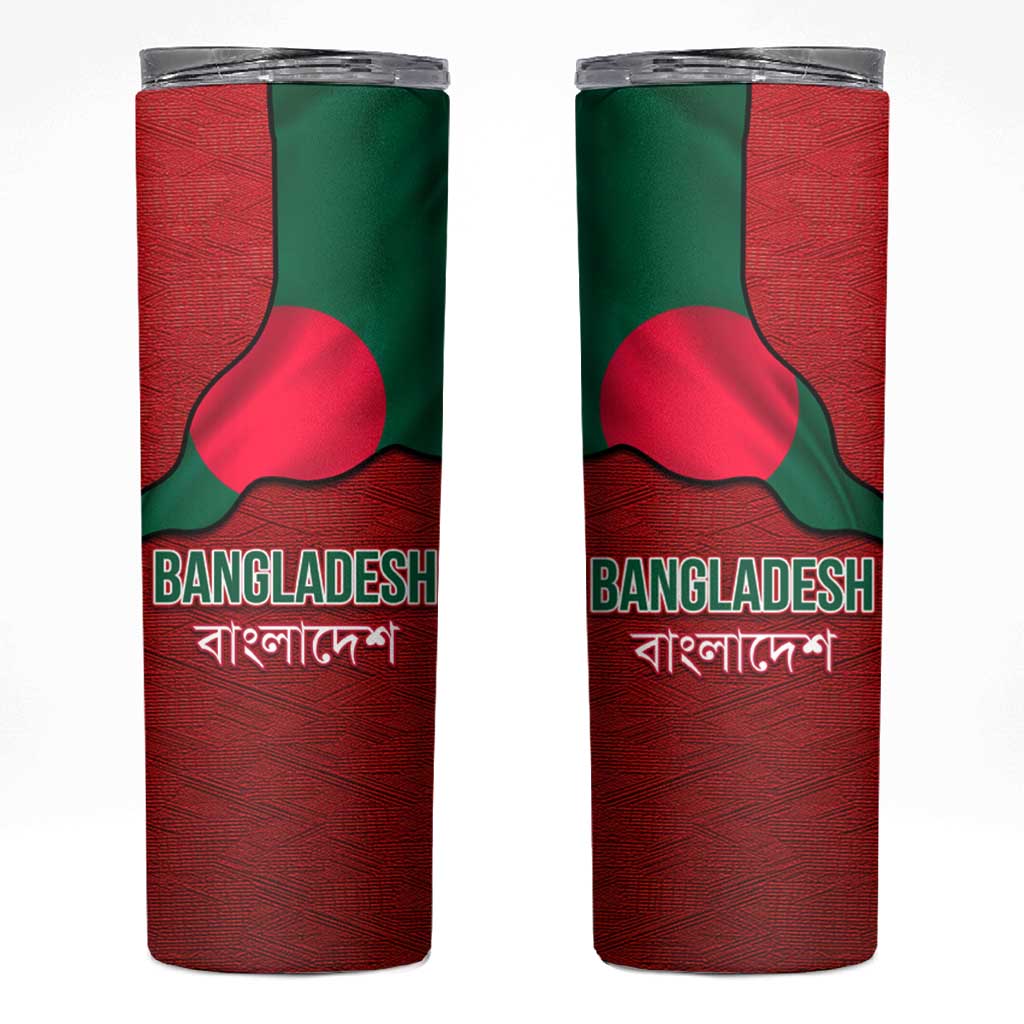 Bangladesh Skinny Tumbler with National Flag Design and Bengali Script