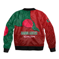 Bangladesh Sleeve Zip Bomber Jacket with National Flag Design and Bengali Script