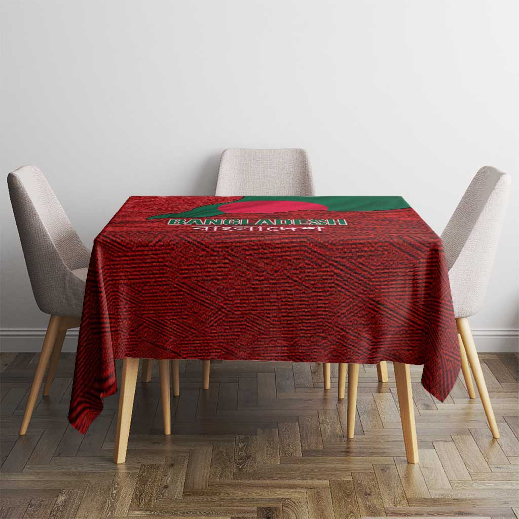 Bangladesh Tablecloth with National Flag Design and Bengali Script