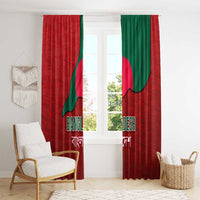 Bangladesh Window Curtain with National Flag Design and Bengali Script