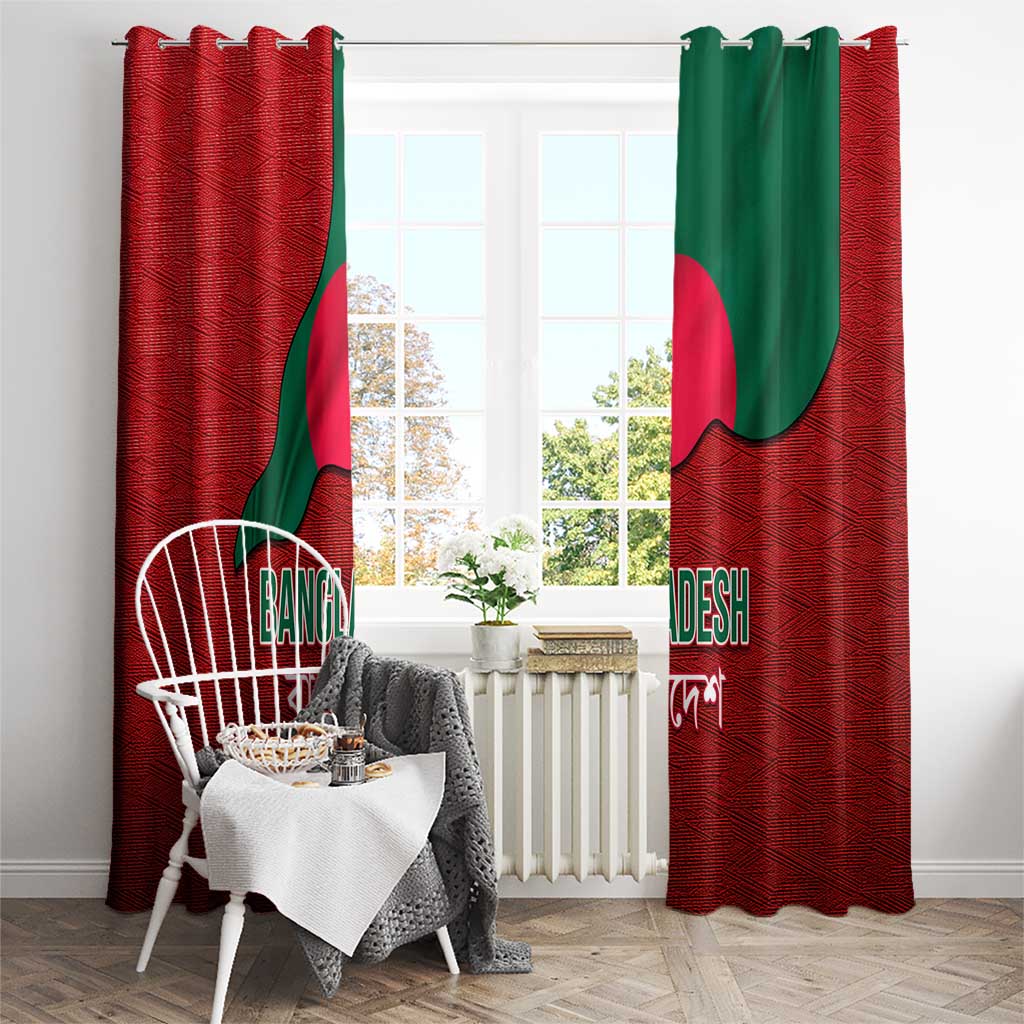 Bangladesh Window Curtain with National Flag Design and Bengali Script