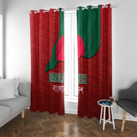Bangladesh Window Curtain with National Flag Design and Bengali Script
