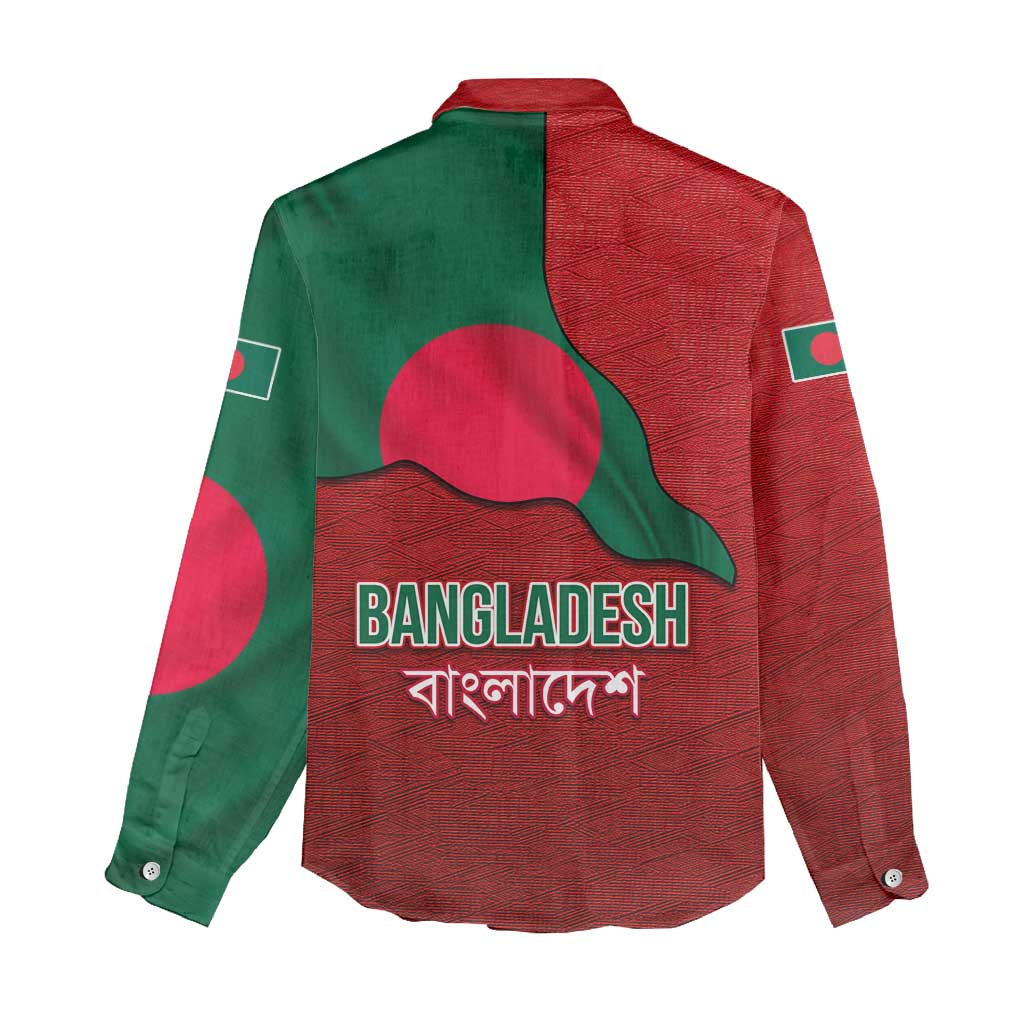Bangladesh Women Casual Shirt with National Flag Design and Bengali Script