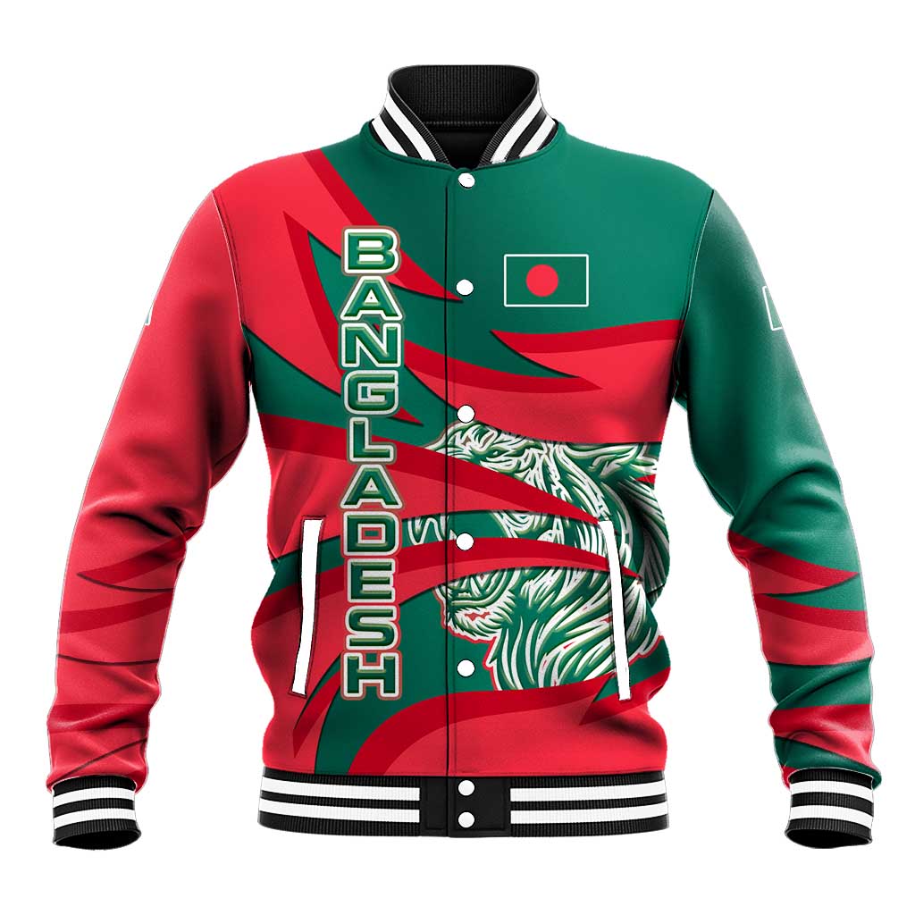 Bangladesh Baseball Jacket with Tiger Bengal Design and National Emblem Motif