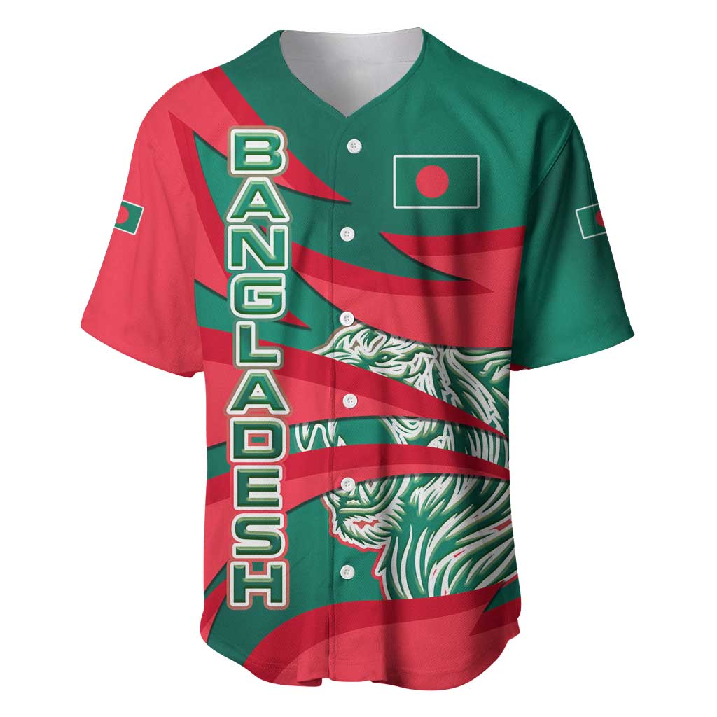 Bangladesh Baseball Jersey with Tiger Bengal Design and National Emblem Motif