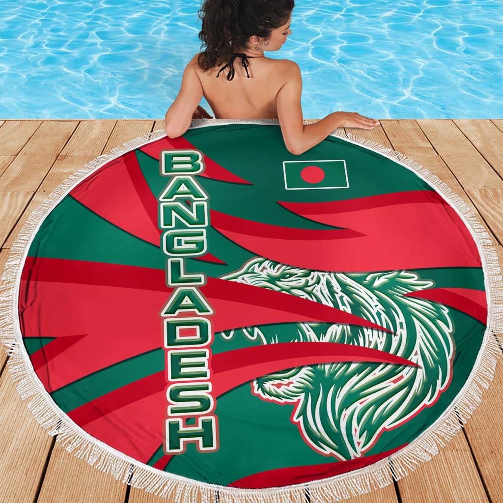 Bangladesh Beach Blanket with Tiger Bengal Design and National Emblem Motif