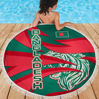 Bangladesh Beach Blanket with Tiger Bengal Design and National Emblem Motif