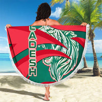 Bangladesh Beach Blanket with Tiger Bengal Design and National Emblem Motif