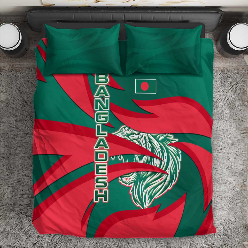 Bangladesh Bedding Set with Tiger Bengal Design and National Emblem Motif