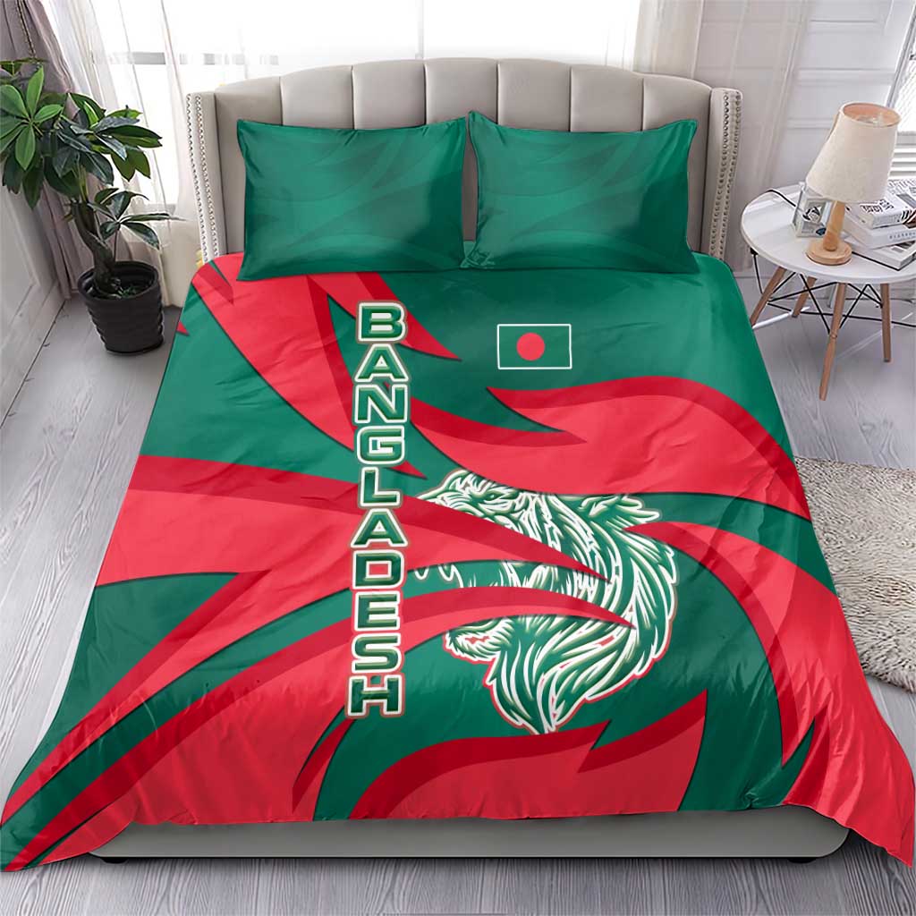 Bangladesh Bedding Set with Tiger Bengal Design and National Emblem Motif
