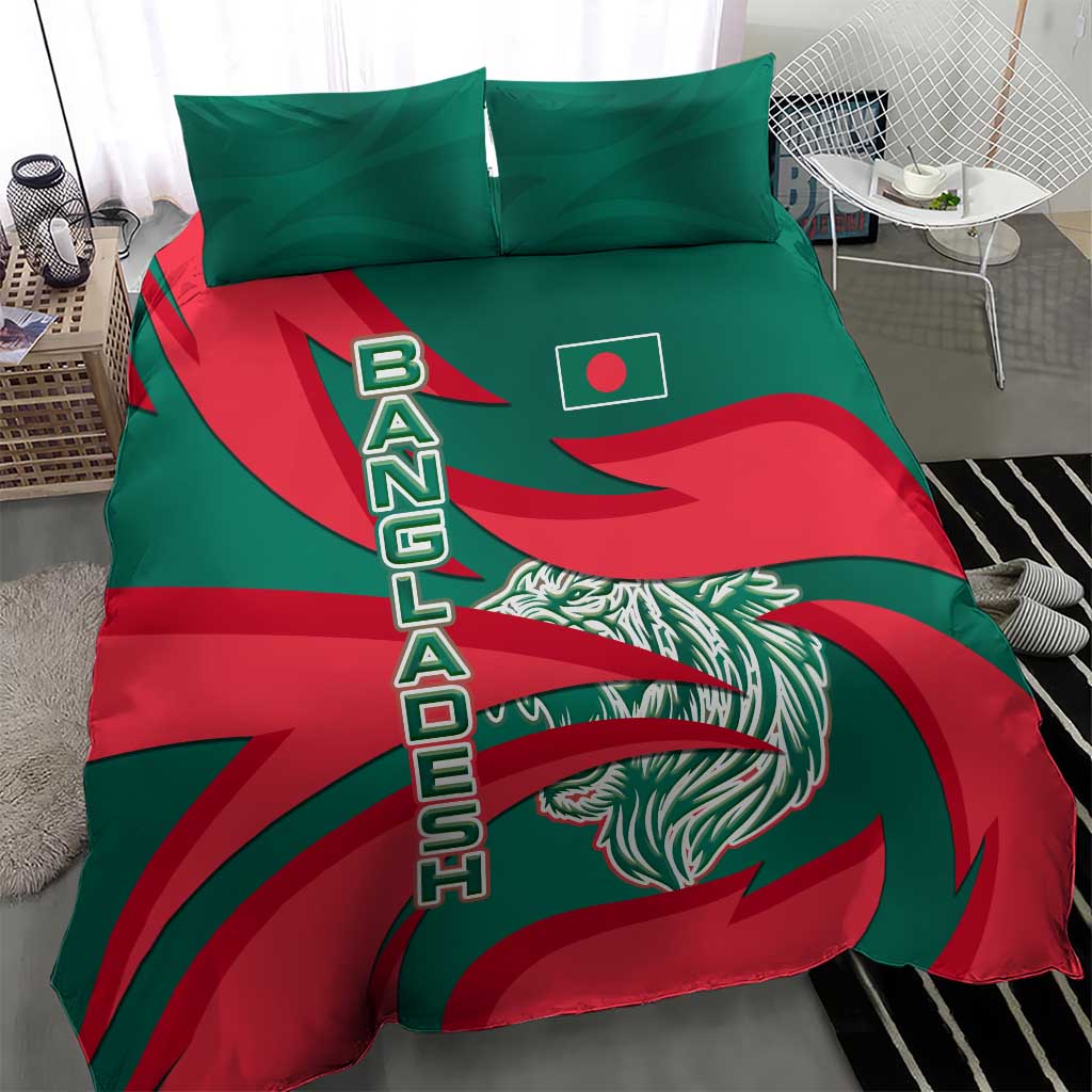 Bangladesh Bedding Set with Tiger Bengal Design and National Emblem Motif