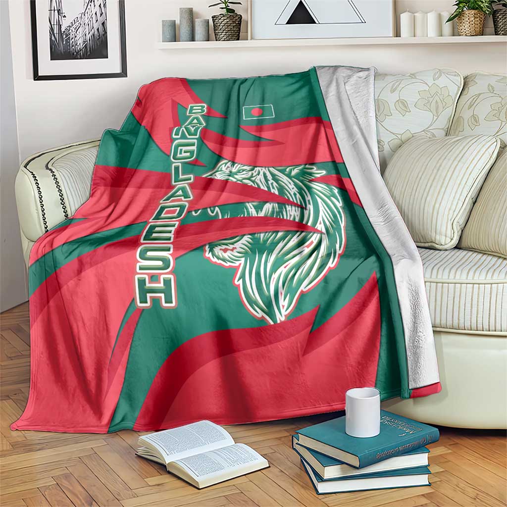 Bangladesh Blanket with Tiger Bengal Design and National Emblem Motif