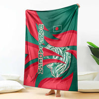 Bangladesh Blanket with Tiger Bengal Design and National Emblem Motif