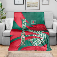 Bangladesh Blanket with Tiger Bengal Design and National Emblem Motif