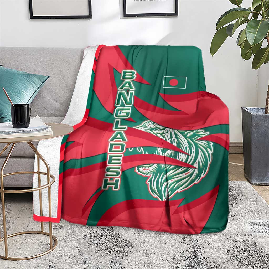 Bangladesh Blanket with Tiger Bengal Design and National Emblem Motif