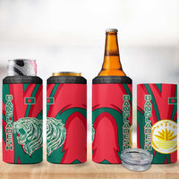 Bangladesh 4 in 1 Can Cooler Tumbler with Tiger Bengal Design and National Emblem Motif
