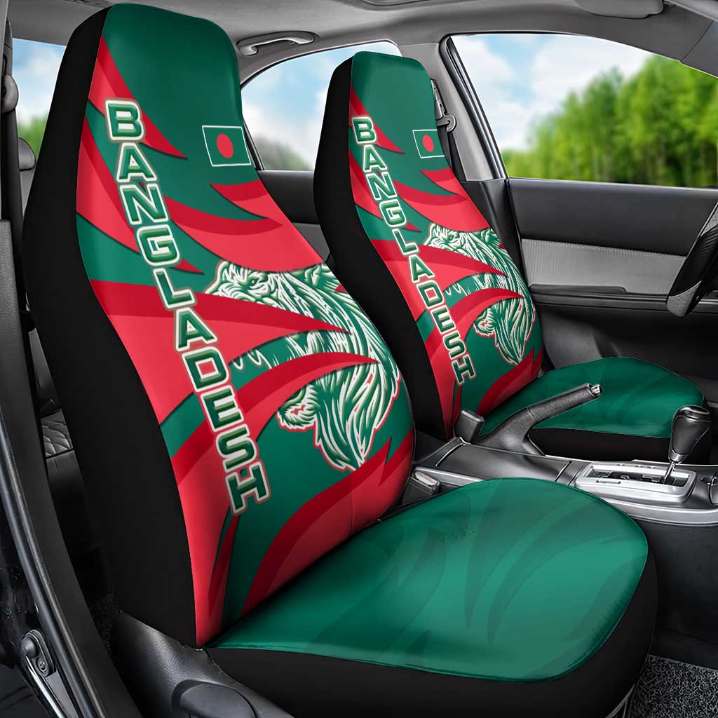 Bangladesh Car Seat Cover with Tiger Bengal Design and National Emblem Motif