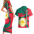 Bangladesh Couples Matching Short Sleeve Bodycon Dress and Hawaiian Shirt with Tiger Bengal Design and National Emblem Motif
