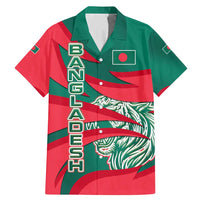 Bangladesh Family Matching Mermaid Dress and Hawaiian Shirt with Tiger Bengal Design and National Emblem Motif