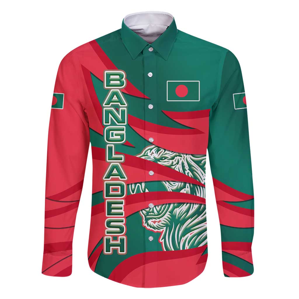 Bangladesh Family Matching Mermaid Dress and Hawaiian Shirt with Tiger Bengal Design and National Emblem Motif