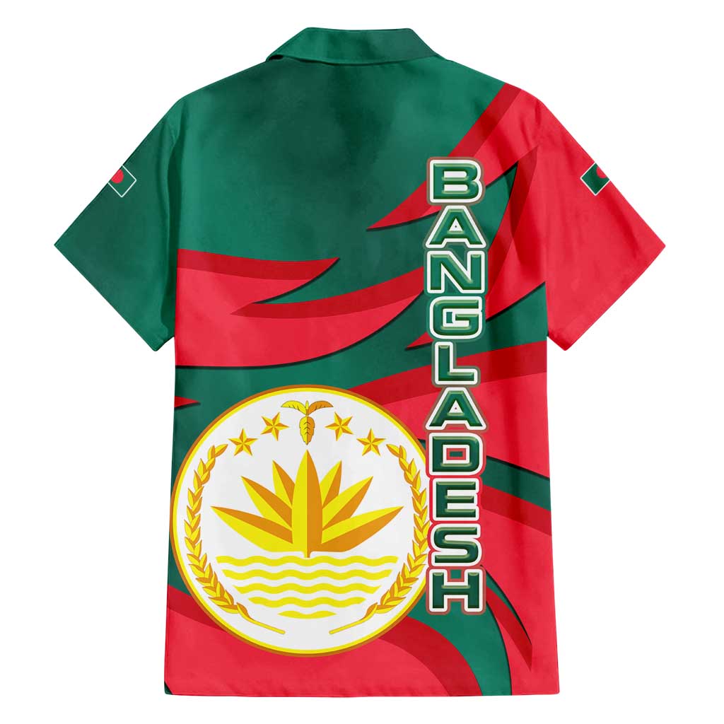 Bangladesh Family Matching Puletasi and Hawaiian Shirt with Tiger Bengal Design and National Emblem Motif