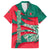 Bangladesh Family Matching Summer Maxi Dress and Hawaiian Shirt with Tiger Bengal Design and National Emblem Motif