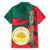 Bangladesh Family Matching Summer Maxi Dress and Hawaiian Shirt with Tiger Bengal Design and National Emblem Motif
