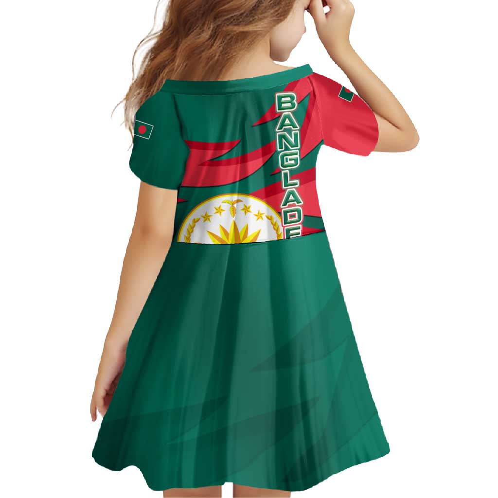 Bangladesh Family Matching Tank Maxi Dress and Hawaiian Shirt with Tiger Bengal Design and National Emblem Motif