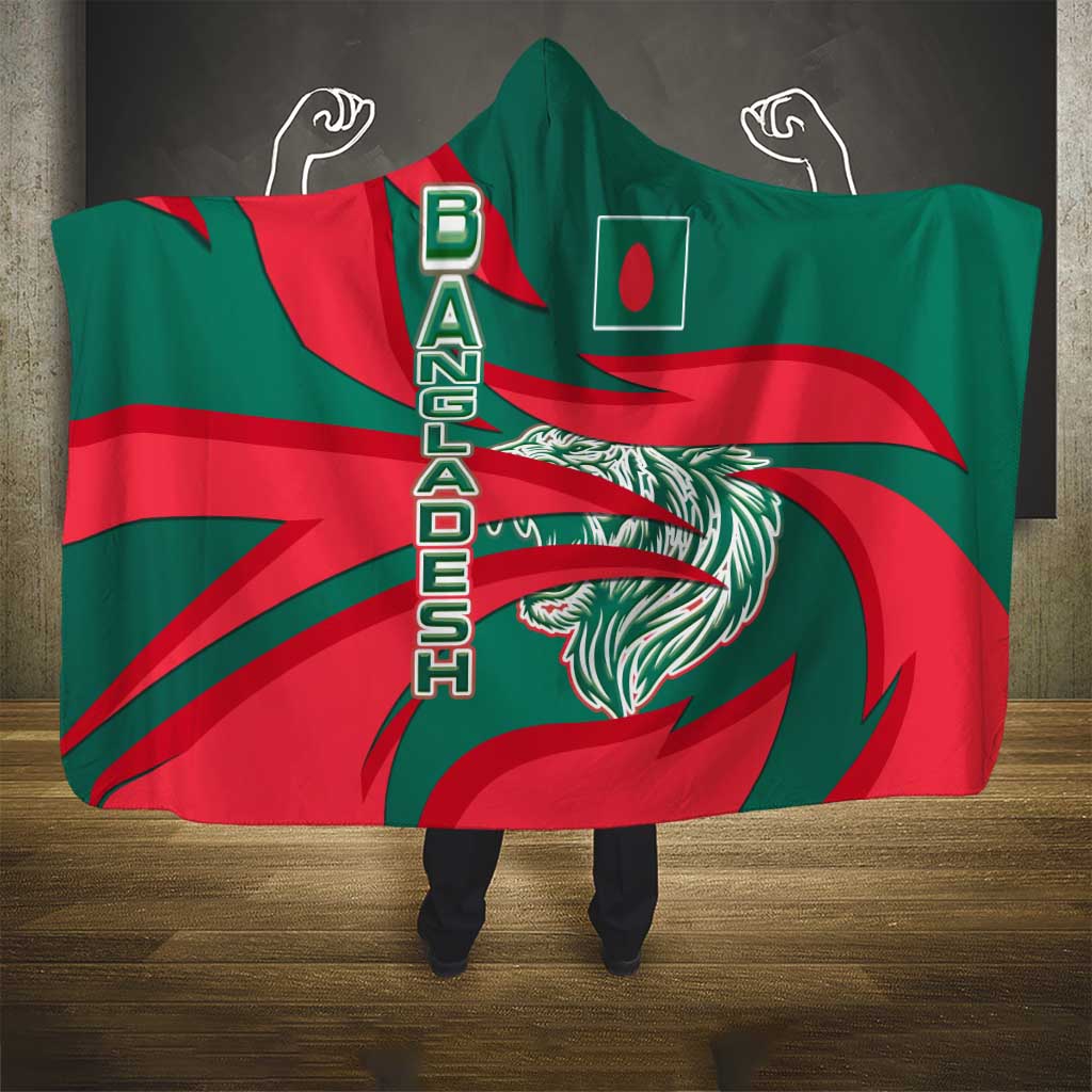 Bangladesh Hooded Blanket with Tiger Bengal Design and National Emblem Motif