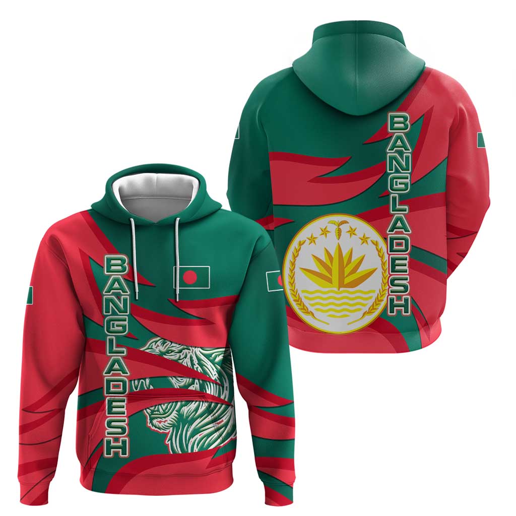 Bangladesh Hoodie with Tiger Bengal Design and National Emblem Motif