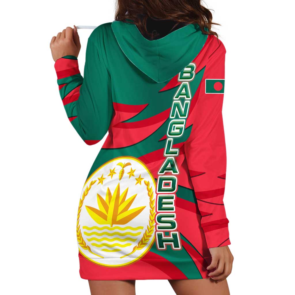 Bangladesh Hoodie Dress with Tiger Bengal Design and National Emblem Motif