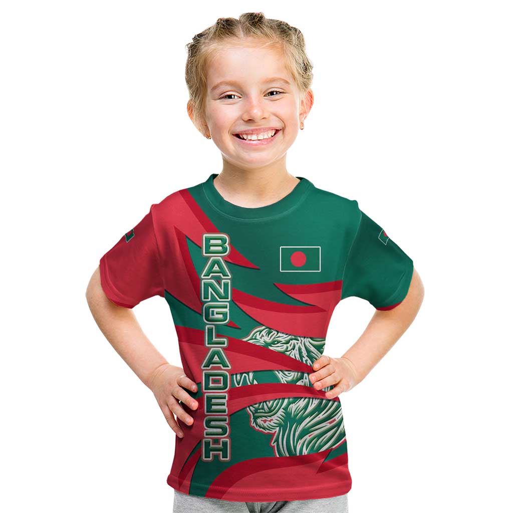 Bangladesh Kid T Shirt with Tiger Bengal Design and National Emblem Motif