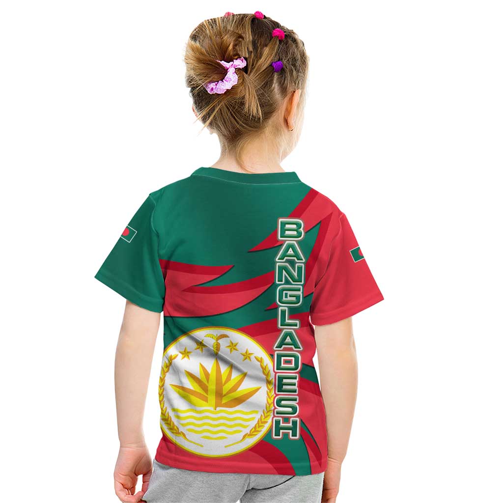 Bangladesh Kid T Shirt with Tiger Bengal Design and National Emblem Motif