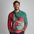 Bangladesh Long Sleeve Polo Shirt with Tiger Bengal Design and National Emblem Motif
